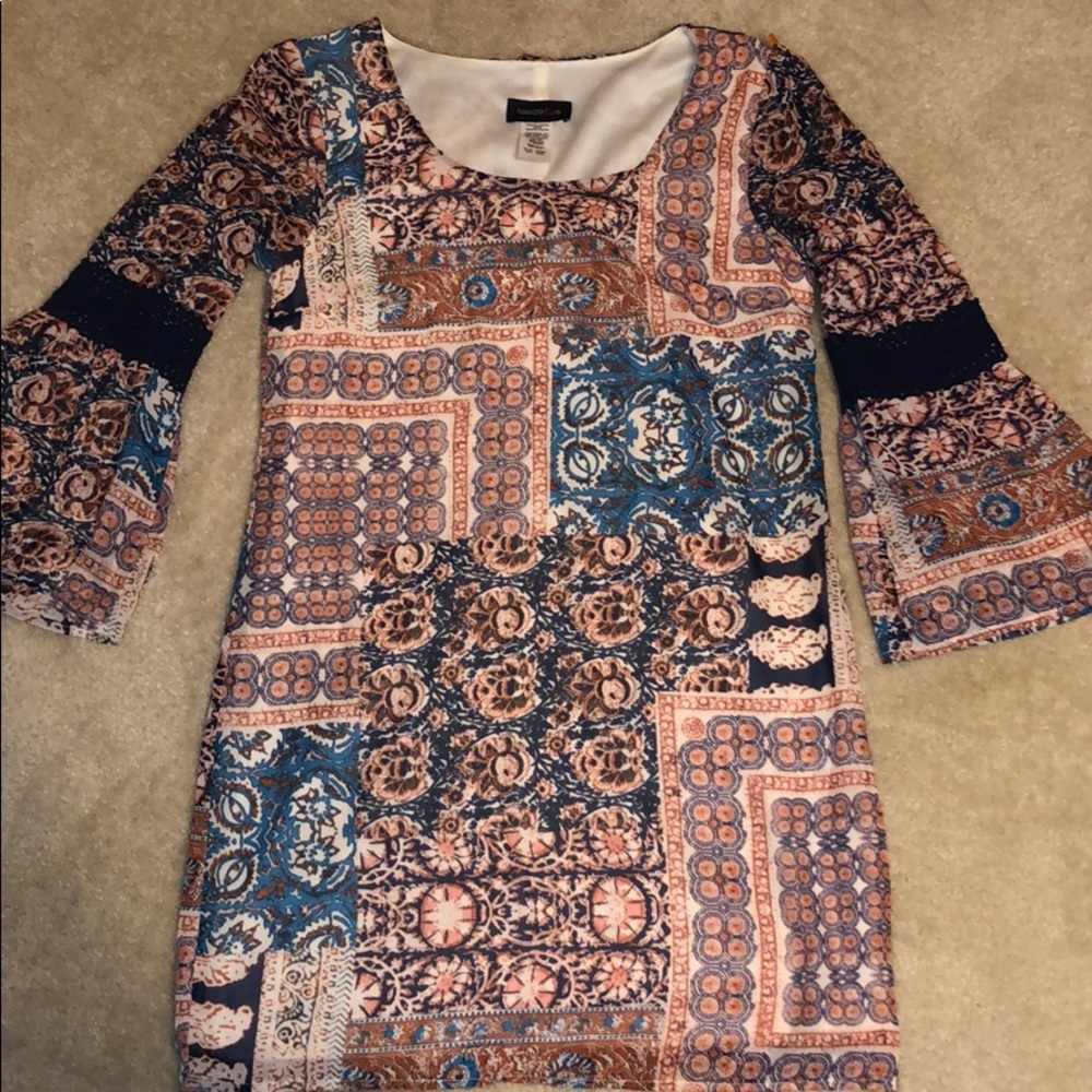Beautiful Printed Polyester Dress TeezeMe